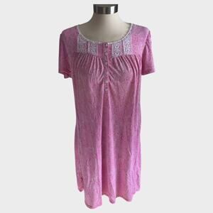 Secret Treasures Sleepwear Medium 8-10 Pink Short Night Gown Polyester Rayon